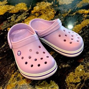 Girls Lavender crocs youth sz 3